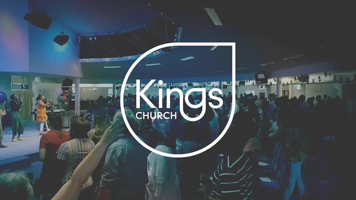 King's Church London logo over a photo of a worship gathering with the congregation raising their hands