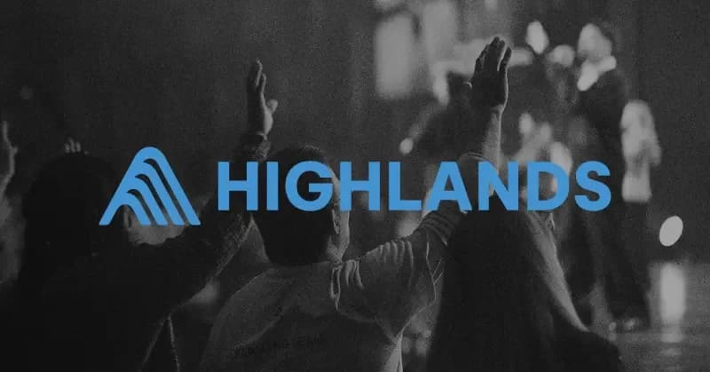Church of the Highlands logo over a worship service background