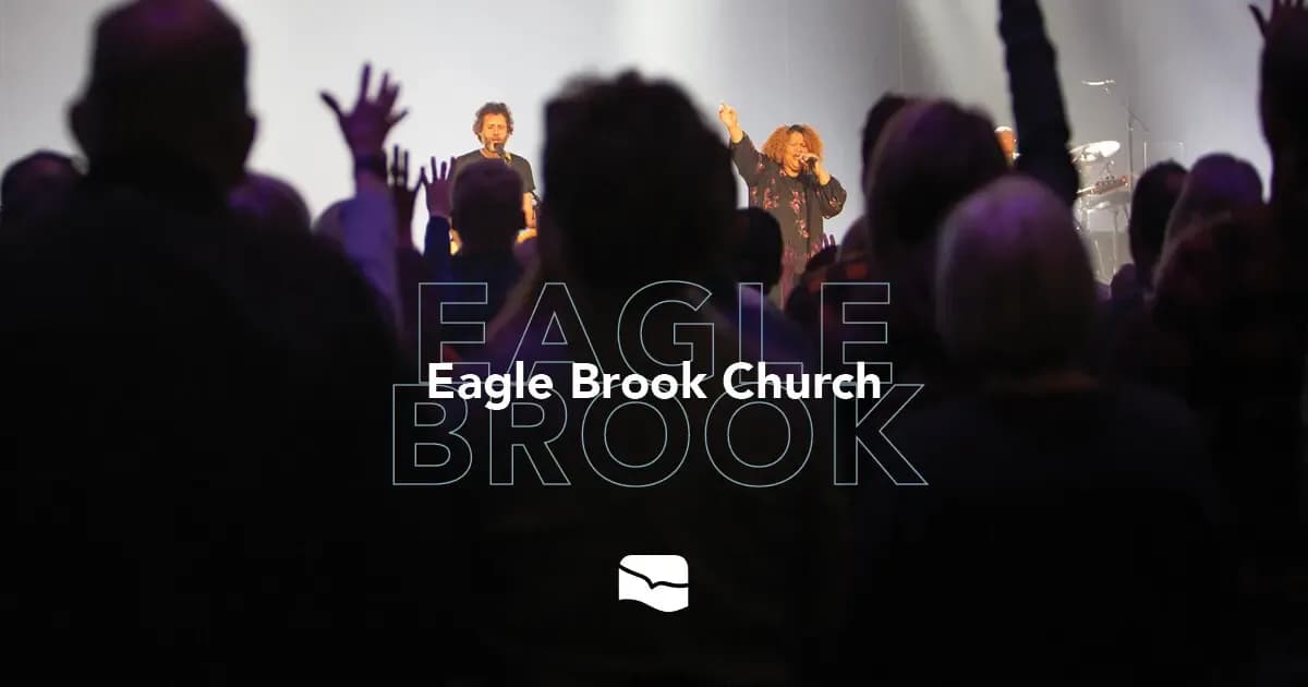 Eagle Brook Church worship service with congregation and band on stage