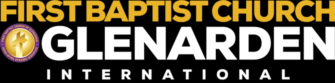 First Baptist Church of Glenarden logo with gold cross seal and church name